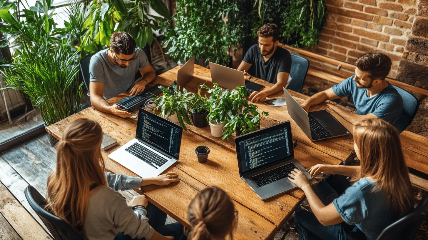 Zespół developerów creationX podczas pracy nad kodem w przyjaznej atmosferze