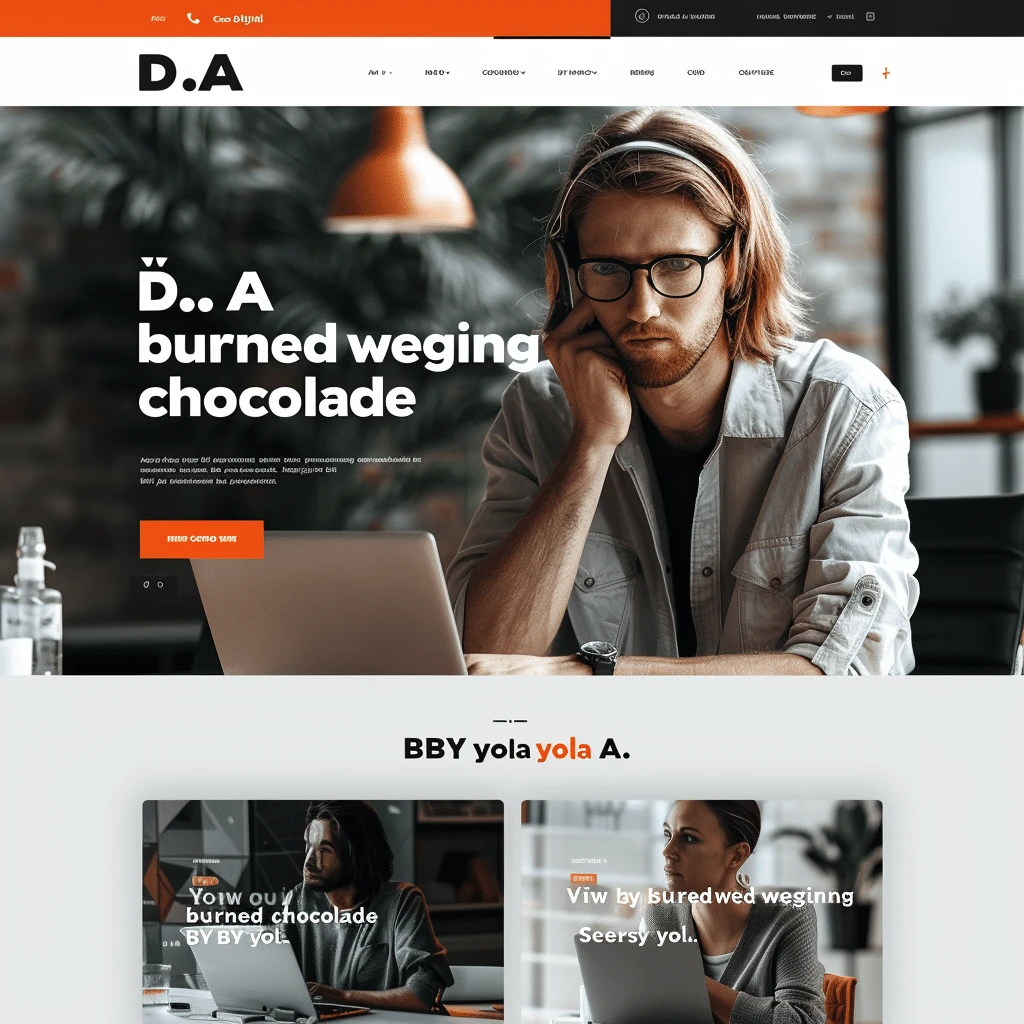 Mockup profesjonalnej strony agencji digital marketing D.A. Marketing z nowoczesnym designem, korporacyjnym stylem i biznesową prezentacją