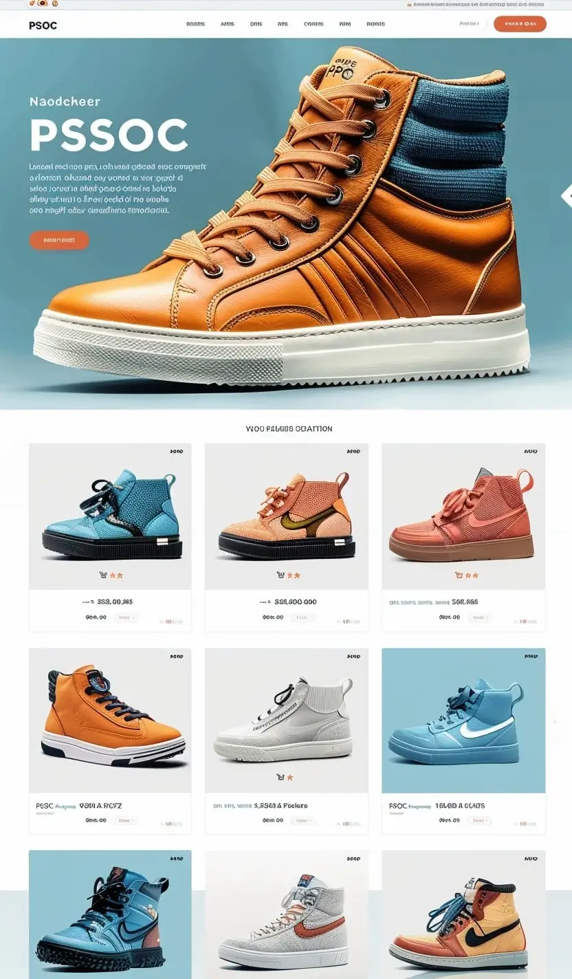 Mockup stylowego sklepu z modowym obuwiem Fashion Footwear z fashion-oriented designem, street style prezentacją i modowymi kontrastami