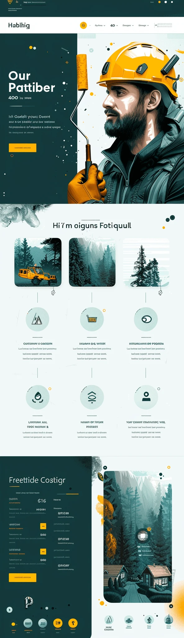 Mockup designerskiej strony usług remontowych Home Improvement Services z nowoczesnym designem, profesjonalnym stylem i clean prezentacją