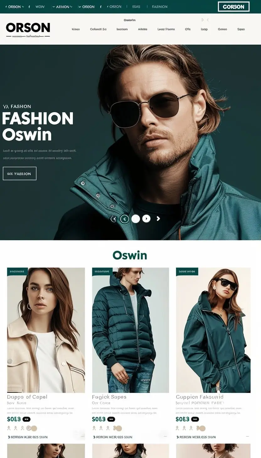 Mockup nowoczesnego sklepu z męską modą Modern Fashion z fashion-forward designem, stylową prezentacją i męskim charakterem
