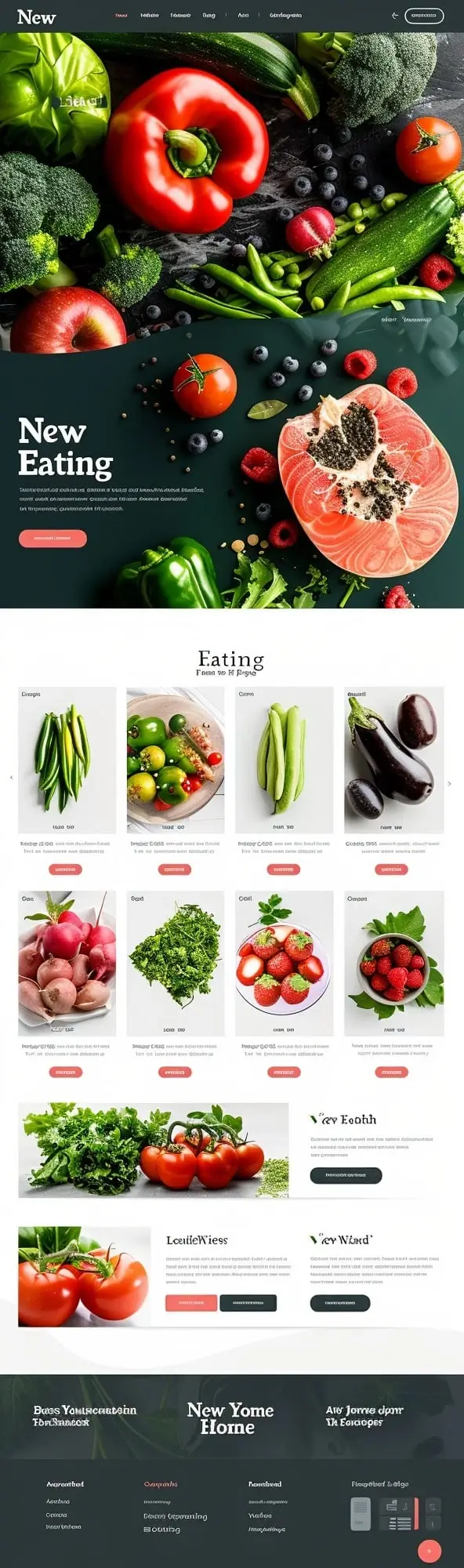 Mockup naturalnego sklepu z organicznymi produktami Organic Produce z świeżymi warzywami, ciemnym designem i ekologiczną prezentacją produktów spożywczych