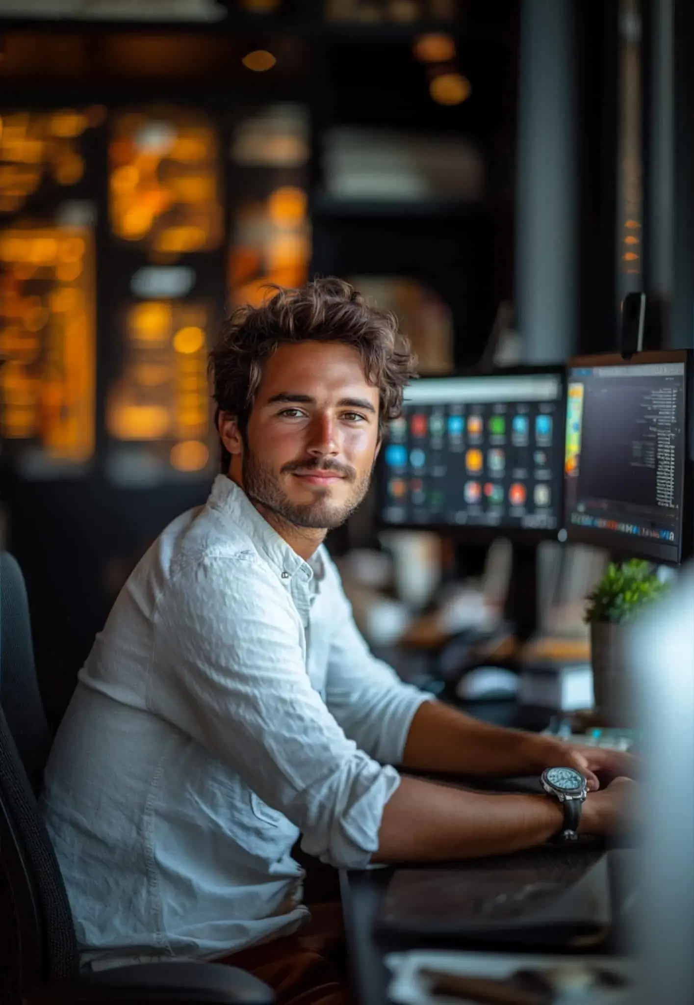 Programista aplikacji mobilnych z creationX pracujący nad kodem