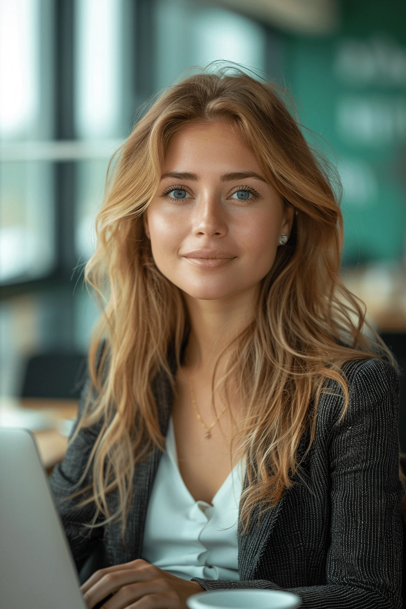 Graficzka z zespołu creationX pracująca przy komputerze nad projektami graficznymi